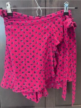 Billabong Hot Pink Floral Print Wrap Skort